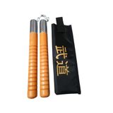 A³Store Spor Amaçlı Antrenman Nançaku Seti, Karate Eğitim Ekipmanı, Ahşap Sap, Metal Uç, Taşıma Çantası