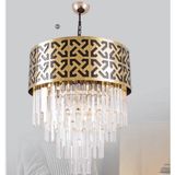 Astore Yuvarlak Metal Gold Desenli Kristal Taşlı Avize - Altın - 1
