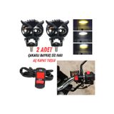 ASTRA LED 2 Adet Baykuş Sis Farı Sarı-Beyaz Motosiklet Sis Farı Otomobil Atv Utv Off Road Aç Kapat Tuşlu