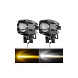 ASTRA LED 2 Adet Motosiklet Atv Utv Scooter Offroad Beyaz Sarı Çift Renk Lazer Sis Farı Delici 12-80 Volt