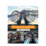 ASTRA LED Araç Içi Vantilatör 360° Dönebilen Torpido Üstü Çift Başlıklı Vantilatör Numaratör 12 v Uyumlu Serinletici Fan