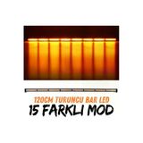 Astra Led Turuncu Tepe Çakar Bar Led 120 Cm 12-24V Off Road Çekici Traktör İkaz Lambası Çakar 17 Modlu