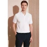 Astra Plus Kısa Kol Polo Yaka Günlük 2 Düğmeli Beyaz T-Shirt - Beyaz - Astpsumy-Koıse-Beyaz-Yet
