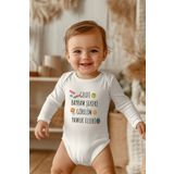 Astral Baby %100 Pamuk Geldi Bayram Şekeri Görelim Pamuk Elleri Yazılı Uzun Kol Body Zıbın