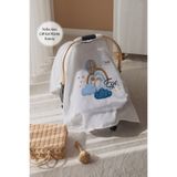 Astral Baby %100 Pamuk İsme Özel Çift Katlı Müslin Puset Örtüsü-Balon