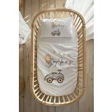 Astral Baby %100 Pamuk Saten Isme Özel Isimli Anne Yanı Beşik Nevresim Takımı (60X100 CM) Araba Ve Balonlar