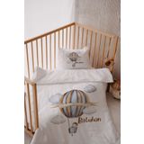 Astral Baby %100 Pamuk Saten Isme Özel Isimli Bebek Yatak Nevresim Takımı (100X150 CM) Balon