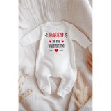 Astral Baby %100 Pamuk Uzun Kollu Sevgililer Günü Temalı Bebek Tulum Daddy is My Valentine