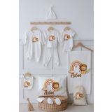 Astral Baby İsimli %100 Organik Pamuk 12'li Hastane Çıkışı Aslan Ve Gökkuşağı