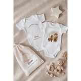 Astral Baby Kişiye Özel Bebek Body Seti– Doğum Yıldız Haritası Body & Burç Tasarımı Body & Kese (Yay)