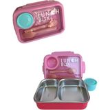Astral Büx Ithal Çelik Beslenme Kabı – 92554 (21 x 15 x 8 Cm) - Pembe
