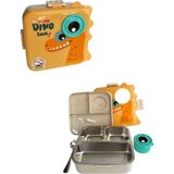 Astral Dino Ithal Çelik Lunch Box – LX-7116 (17 x 17 x 9 Cm) - Sarı