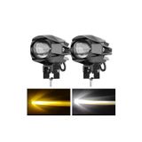 Astraled 2 Adet Motosiklet Atv Utv Scooter Offroad Beyaz Sarı Çift Renk Lazer Sis Farı Delici 12-80 Volt