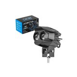 Astraled 2 Adet Motosiklet Çift Göz Led Lazer Sis Farı Delici Beyaz Sarı Çift Renk 12-80 Volt