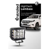 ASTRALED Hightech 12 Led Turuncu Beyaz 45w 10cm Kare Sis Farı Led Lamba ATV Offroad Motosiklet Sis Farı