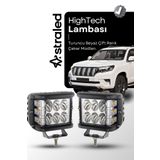 ASTRALED Hightech 2 Adet 12 Led Turuncu Beyaz 45w 10cm Kare Led Lamba ATV Offroad Motosiklet Sis Farı