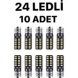 Astraled T10 Led 24 Ledli Metal Ultra Beyaz Park Plaka Tavan Ampulü 10 Adet Uyumlu