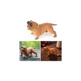 ASTRALED Torpido Üstü Pitbull Köpek Dekoratif Süs, 14.5x7x6.5 cm, Kahverengi, Vantuzlu Montaj