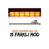 Astraled Turuncu Tepe Çakar Bar Led 90Cm 12-24V Off Road Çekici Traktör İkaz Lambası Çakar 17 Modlu
