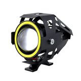 ASTRALED U7 Motosiklet Sis Farı, Mercekli, Büyük Kafesli, Sarı Angel Işıklı LED
