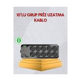 Astraltech 10 Prizli Uzatma Kablosu Termal Koruma USB Type-C Hızlı Şarj 2500W