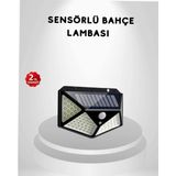 Astraltech 100 LED Güneş Enerjili Bahçe Lambası – Pir Sensörlü, IP65 Su Geçirmez Dış Mekan Aydınlatma