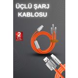 ASTRALTECH 120W Hızlı Şarj Kablosu Turuncu Yüksek Güç Kapasitesi Çoklu Şarj Girişi