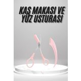 Astraltech 2'li Kaş Bakım Seti Taraklı Kaş Makası ve Kaş Usturası Kaş Şekillendirici