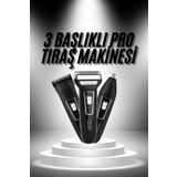 ASTRALTECH 3'lü Set Saç Sakal Kesme Traş Makinesi Burun Kılı Alma Tıraş Makinesi