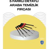 Astraltech 5 Boy Fırçalı Araba Temizlik Seti-Derin Temizlik Sağlayan Yumuşak Fırçalar