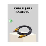 Astraltech 65W Çoklu Şarj Kablosu 4’ü 1 Arada Örgülü Hızlı Veri Aktarım Usb-C Usb-A