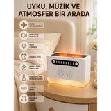 Astraltech 8 Çeşit Beyaz Gürültülü Hoparlör ve Renkli Alev Efektli Gece Lambası - 02Y-Yeşil