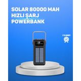 Astraltech 80000 Mah Yüksek Kapasiteli Powerbank Göstergeli Solar Şarj Cihazı - Çok Renkli
