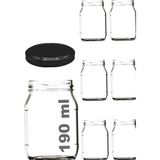 Astraltech Afracam 190 ml Şeffaf Kavanoz 190 cc Konserve Metal Kapaklı Cam Kavanoz 6 Adet