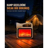 Astraltech Alev Efektli Solar Lamba Cob Işıklı Taşınabilir Bahçe Kamp Aydınlatma - Belirtilmemiş - 0 - Siyah