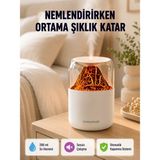 Astraltech Alev Efektli Ultrasonik Uçucu Yağ Difüzörü 280ML Su Tanklı ve Sessiz Çalışma Özellikli - Şeffaf - Belirtilmemiş