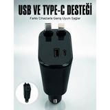 Astraltech Araç Çakmaklık Şarj Cihazı 120W Type-C & Lightning Kablolu Çoklu Hızlı Şarj Ist - Çok Renkli