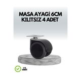 ASTRALTECH Halı ve Beton Uyumlu Kilitsiz Mobilya Tekerleği 4’lü