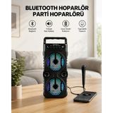 Astraltech LED Işıklı Kablosuz Bluetooth Hoparlör Yüksek Ses Güçlü Bas Performansı Taşınabilir Şarjlı