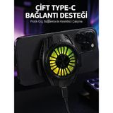 Astraltech Manyetik Bağlantılı Çift Type-C Girişli Telefon Soğutucu - (ClearEyelets)Black-RadiantOrchid