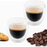 Astraltech Orret Home 2 Adet Çift Cidarlı Iki Katmanlı Borosilikat Cam Bardak, Yalıtımlı Cappuccino Latte Kahv