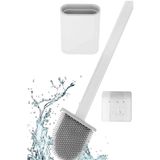 ASTRALTECH Orret Home Duvara Yapıştırılabilir Silikon Wc Fırçası,İnce Aralara Girebilir Silikon Klozet Fırçası