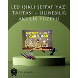 Astraltech Şık ve Modern LED Pano – Neon Işıklı Silinebilir Akrilik Yazı Tahtası, 7 Renkli Kalem Dahil