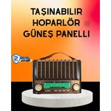 Astraltech Solar Şarjlı Taşınabilir Radyo Bluetooth Hoparlör USB Sd Destekli