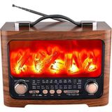 Astraltech Taşınabilir Şömine Efektli Bluetooth Hoparlör Fm Radyo LED Işıklı Müzik Çalar