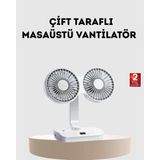 Astraltech USB Şarjlı 720° Döner Masaüstü Fan – Çift Taraflı Serinlik ve Gece Lambası - Çok Renkli - Tek Ebat