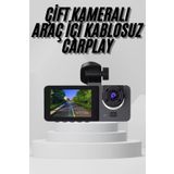 ASTRALTECH Yol Kayıt Araç Kamerası HD DVR 3 Kameralı 2.0in Ekranlı Ön İç Arka