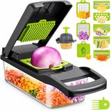 Astreon 13 Parça Sebze Doğrayıcı, Ultra Keskin Paslanmaz Çelik Bıçaklar, Geniş Hazneli, Salata Yapıcı, Düz, Küp Spiral Çoklu Şekillerde Kesme, Ev Mutfak Restoran İçin Kullanıma Uygun Sebze Kesici