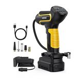 AstroAI Hava Kompresörü 20 V Pil & 12 Araba Güç Kaynağı Taşınabilir Kablosuz Elektrikli Kompresör 150PSI Otomobiller için Dijital Hava Pompası Motosikletler