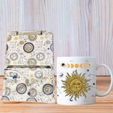 Astroloji Temalı Sekreterlik Defter, Kalemlik ve Kupa Bardak - 3'lü Ofis Kırtasiye Seti